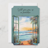 Das tropische Paradies mit offenem Fenster Einladung (Vorderseite)