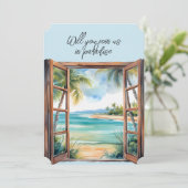 Das tropische Paradies mit offenem Fenster Einladung (Stehend Vorderseite)