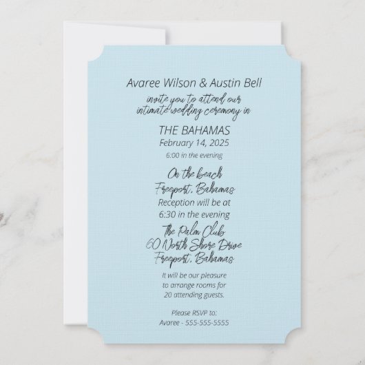 Das tropische Paradies mit offenem Fenster Einladung (Rückseite)