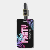 Das tropische Party Blau und Rosa Gepäckanhänger (Vorderseite vertikal)