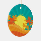 Das tropische Retro-Design des Sunset Beach Keramikornament (Rechts)