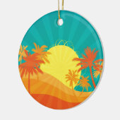 Das tropische Retro-Design des Sunset Beach Keramikornament (Links)