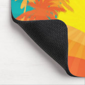 Das tropische Retro-Design des Sunset Beach Mousepad (Ecke)