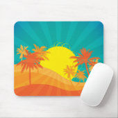 Das tropische Retro-Design des Sunset Beach Mousepad (Mit Mouse)