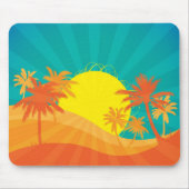 Das tropische Retro-Design des Sunset Beach Mousepad (Vorne)