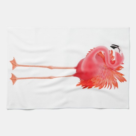 Das tropische rosa Flamingo-Geschirrtuch Handtuch (Horizontal)