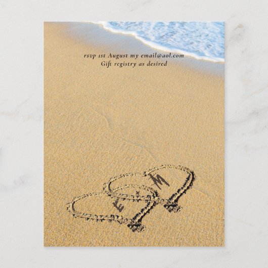 Das tropische Strandherz in Sand Brautparty (Rückseite)