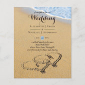 Das tropische Strandherz in Sand Wedding Invit (Vorderseite)