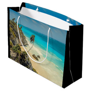 Das tropische Strandparadies mit Palmen Große Geschenktüte