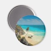 Das tropische Strandparadies mit Palmen Magnet (Vorderseite/Rückseite)