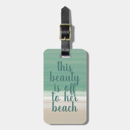 Das tropische türkisfarbene Gepäck am Strand Gepäckanhänger (Vorderseite vertikal)