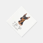 Das tue ich auch! Dobermann Dog Pet Wedding Serviette (Ecke)