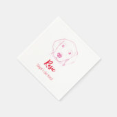 Das tue ich auch! Labrador Puppy Wedding Napkins Serviette (Ecke)