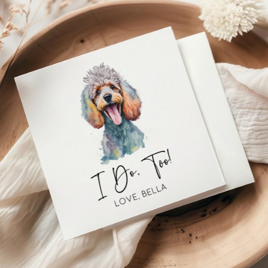 Das tue ich auch! Poodle Dog Pet Wedding Serviette