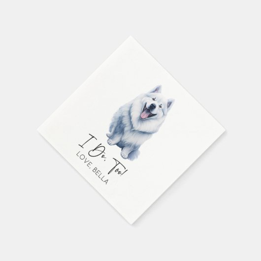 Das tue ich auch! Samoyed Dog Pet Wedding Serviette (Ecke)