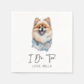 Das tue ich auch! Spitz Dog Pet Hochzeit Serviette (Vorderseite)