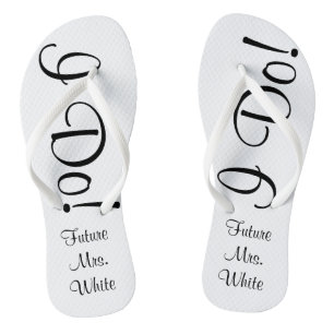 Das tue ich! Hochzeitstag-Braut Flip Flops Badesandalen