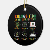 Das tue ich in meiner Freizeit Fischen Funny Retro Keramik Ornament (Links)