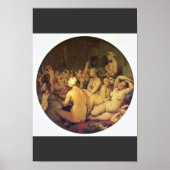 Das türkische Bad (Tondo) von Ingres Jean Auguste Poster (Vorne)