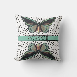 Das türkisfarbene Monogramm des modernen Mädchens Kissen