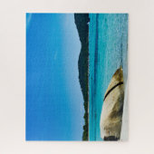 Das türkisfarbene Wasser des weißen Sandstrandes Puzzle (Vertikal)