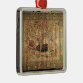 Das Turnier, vertikale Webstuhltapisserie Silbernes Ornament (Rechts)