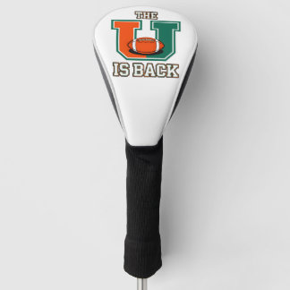 Das U ist zurück Orange und grüner College-Footbal Golf Headcover