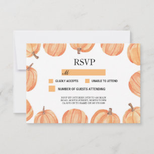 Das UAWG, das rustikale Kürbis-Kürbise Wedding RSVP Karte
