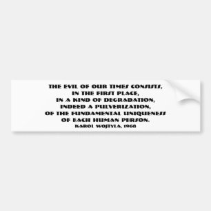 Das Übel unseres Zeiten (JPII, 1968) Autoaufkleber