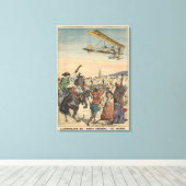 Das überfliegende Flugzeug "Petit Journal" Leinwanddruck (Insitu (Holzboden))