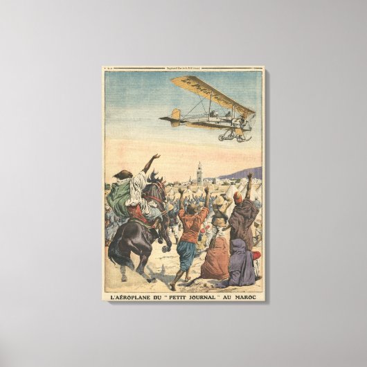 Das überfliegende Flugzeug "Petit Journal" Leinwanddruck (Vorderseite)