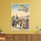 Das überfliegende Flugzeug "Petit Journal" Leinwanddruck (Insitu (Wohnzimmer))
