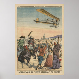 Das überfliegende Flugzeug "Petit Journal" Poster