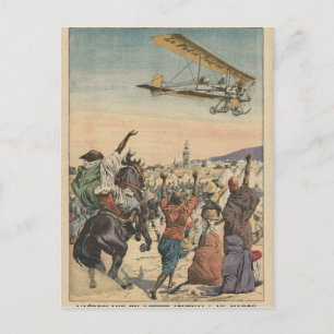 Das überfliegende Flugzeug "Petit Journal" Postkarte