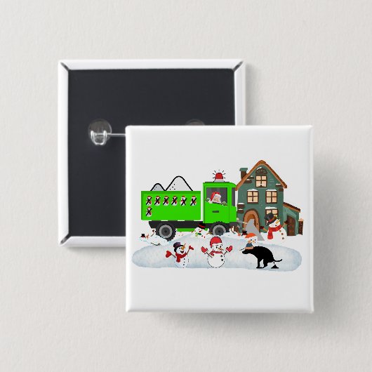 Das Überleben des Schneemanns Das Gekackt Patrol Button (Vorne & Hinten)