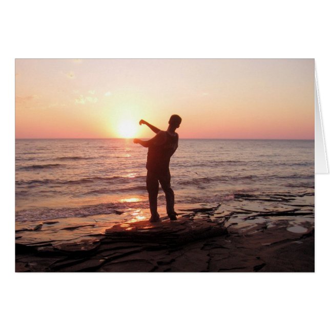 Das Überspringen schaukelt in den Sonnenuntergang (Vorderseite (Horizontal))