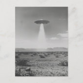 Das UFO in der Wüste Schwarz und Weiß Postkarte (Vorderseite)