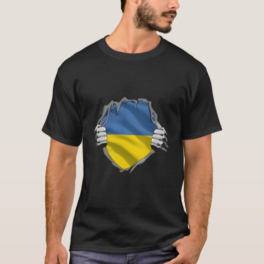 Das ukrainische Erbe stolz Ukraine Roots Flag T-Shirt (Vorderseite)