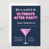 Das ultimative Afterparty-Party Neon Martini Schei Einladung (Vorne/Hinten)