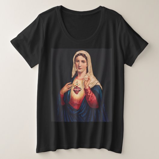 Das unbefleckte Herz Marias Große Größe T-Shirt (Design vorne)