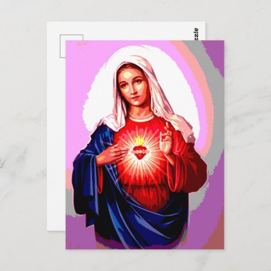 Das unbefleckte Herz Marias Postkarte (Vorne/Hinten)
