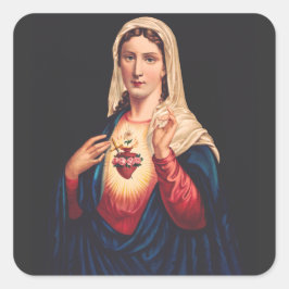 Das unbefleckte Herz Marias Quadratischer Aufkleber