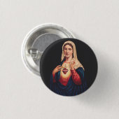 Das unbefleckte Herz Mariens Button (Vorne & Hinten)