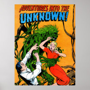 Das unbekannte Monster des grünen Sumpfes Vintage Poster