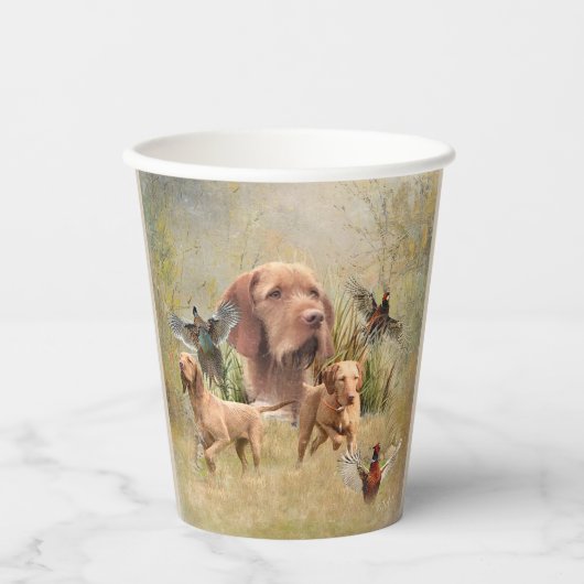 Das ungarische Drahthaar Vizsla Pappbecher (Vorderseite)