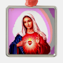 Das unheilvolle Herz der Jungfrau Mary Ornament Aus Metall