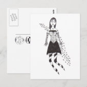 Das unheimliche Herz Mädchen Postkarte (Vorne/Hinten)