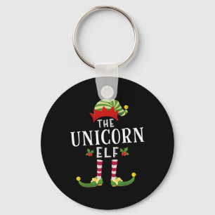 Das Unicorn Elf Weihnachten Matching Pajama Schlüsselanhänger