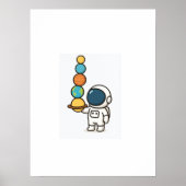 Das Universum ausbalancieren - Kawaii Astronautenw Poster (Vorne)
