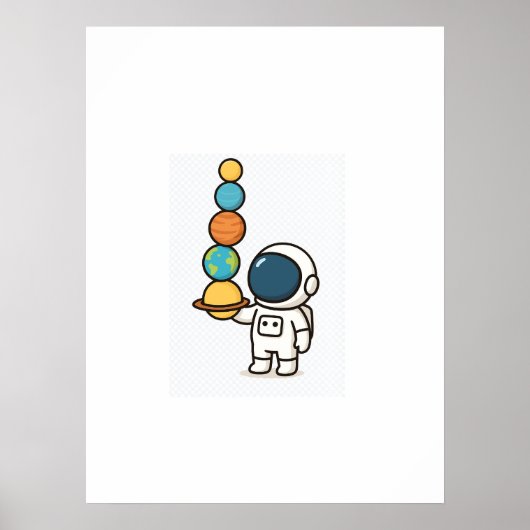 Das Universum ausbalancieren - Kawaii Astronautenw Poster (Vorne)